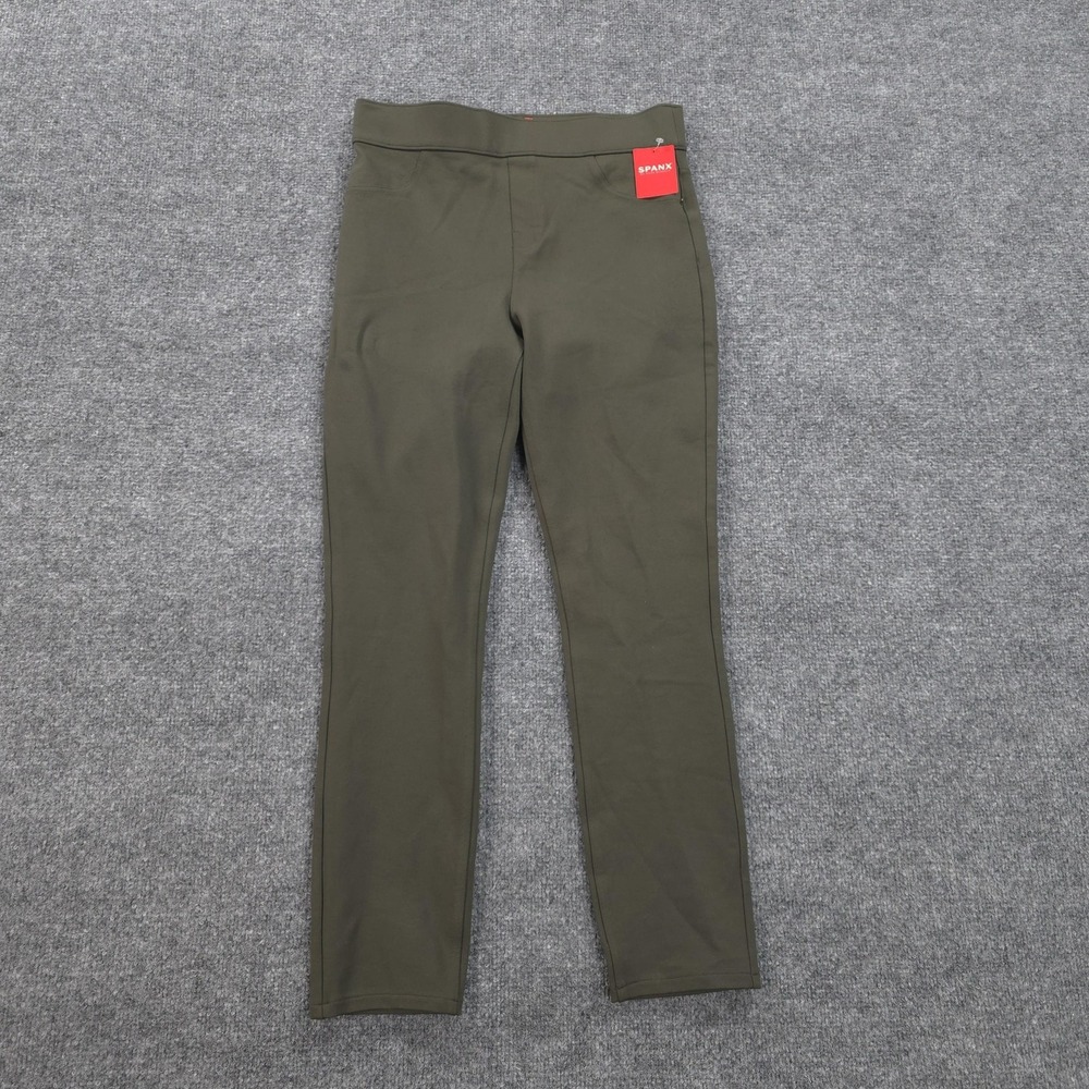 Spanx Leggings Womens Medium Green Ponte Ankle Stretch Gym Run‎ Pants NEW